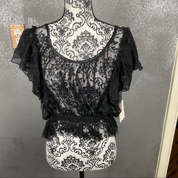 Free People Sweet Surprise Lace Blouse black - Picture 4 of 11